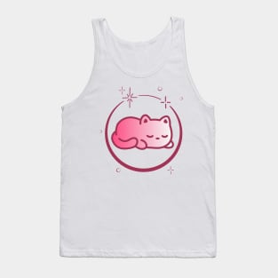 Cute Cat Kitten Kitty in Space Galaxy Tank Top